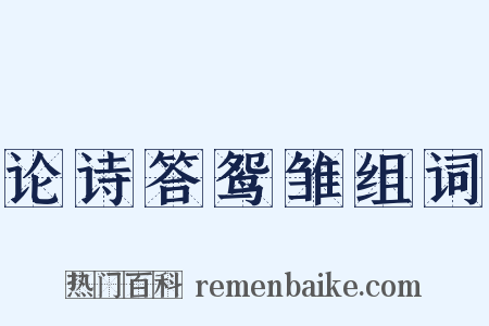 论诗答鸳雏组词是什么意思的图片
